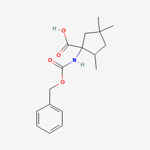 molecular formula C17H23NO4 B13188580 1-{[(Benzyloxy)carbonyl]amino}-2,4,4-trimethylcyclopentane-1-carboxylic acid 