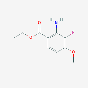 molecular formula C10H12FNO3 B13188587 Ethyl 2-amino-3-fluoro-4-methoxybenzoate 