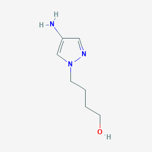 molecular formula C7H13N3O B13188604 4-(4-amino-1H-pyrazol-1-yl)butan-1-ol 