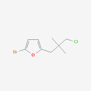 molecular formula C9H12BrClO B13188620 2-Bromo-5-(3-chloro-2,2-dimethylpropyl)furan 