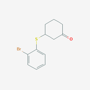 molecular formula C12H13BrOS B13188658 3-[(2-Bromophenyl)sulfanyl]cyclohexan-1-one 