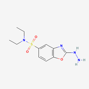 molecular formula C11H16N4O3S B13188659 N,N-diethyl-2-hydrazino-1,3-benzoxazole-5-sulfonamide 