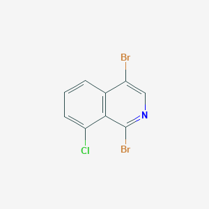 molecular formula C9H4Br2ClN B13188703 1,4-Dibromo-8-chloroisoquinoline 