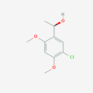 molecular formula C10H13ClO3 B13188721 (1R)-1-(5-chloro-2,4-dimethoxyphenyl)ethan-1-ol 