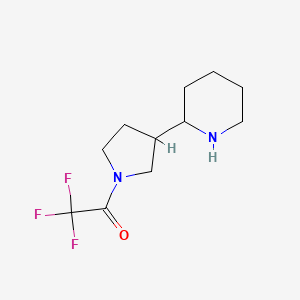 molecular formula C11H17F3N2O B13188736 2,2,2-Trifluoro-1-[3-(piperidin-2-yl)pyrrolidin-1-yl]ethan-1-one 