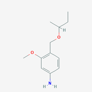 molecular formula C12H19NO2 B13188741 4-[(Butan-2-yloxy)methyl]-3-methoxyaniline 