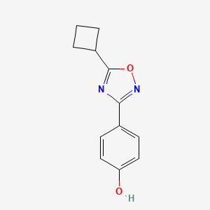 molecular formula C12H12N2O2 B13188761 4-(5-Cyclobutyl-1,2,4-oxadiazol-3-yl)phenol 