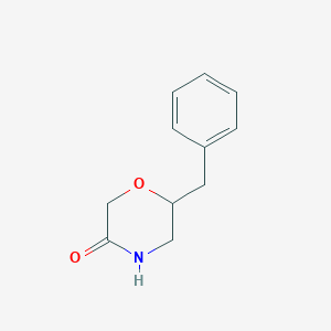 molecular formula C11H13NO2 B13188772 6-Benzylmorpholin-3-one 