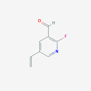 molecular formula C8H6FNO B13188846 5-Ethenyl-2-fluoropyridine-3-carbaldehyde 