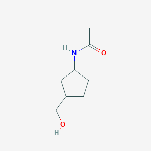 molecular formula C8H15NO2 B13188945 N-[3-(Hydroxymethyl)cyclopentyl]acetamide 