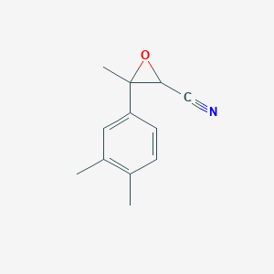 molecular formula C12H13NO B13188951 3-(3,4-Dimethylphenyl)-3-methyloxirane-2-carbonitrile 