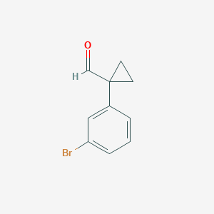 molecular formula C10H9BrO B13188960 1-(3-Bromo-phenyl)-cyclopropanecarbaldehyde 