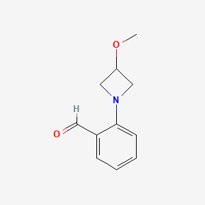 molecular formula C11H13NO2 B13188974 2-(3-Methoxyazetidin-1-yl)benzaldehyde 