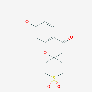 7-Methoxy-3,4-dihydrospiro[1-benzopyran-2,4'-[1lambda6]thiane]-1',1',4-trione