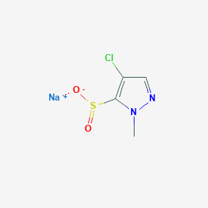 molecular formula C4H4ClN2NaO2S B13189039 Sodium 4-chloro-1-methyl-1H-pyrazole-5-sulfinate 