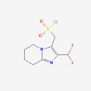 molecular formula C9H11ClF2N2O2S B13189099 [2-(Difluoromethyl)-5H,6H,7H,8H-imidazo[1,2-a]pyridin-3-yl]methanesulfonyl chloride 