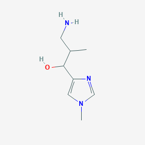 molecular formula C8H15N3O B13189125 3-Amino-2-methyl-1-(1-methyl-1H-imidazol-4-yl)propan-1-ol 