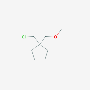 molecular formula C8H15ClO B13189130 1-(Chloromethyl)-1-(methoxymethyl)cyclopentane 