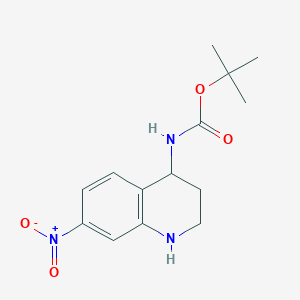 molecular formula C14H19N3O4 B13189157 tert-butyl N-(7-nitro-1,2,3,4-tetrahydroquinolin-4-yl)carbamate 