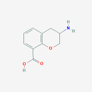 molecular formula C10H11NO3 B13189172 3-Amino-3,4-dihydro-2H-1-benzopyran-8-carboxylic acid 