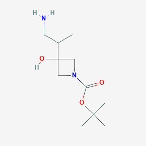 molecular formula C11H22N2O3 B13189216 Tert-butyl 3-(1-aminopropan-2-YL)-3-hydroxyazetidine-1-carboxylate 