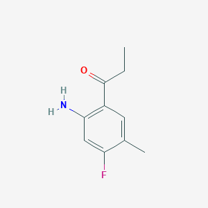 molecular formula C10H12FNO B13189262 1-(2-Amino-4-fluoro-5-methylphenyl)propan-1-one 