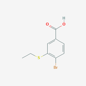 molecular formula C9H9BrO2S B13189296 4-Bromo-3-(ethylsulfanyl)benzoic acid 