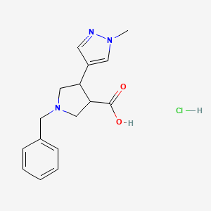 1-benzyl-4-(1-methyl-1H-pyrazol-4-yl)pyrrolidine-3-carboxylic acid hydrochloride