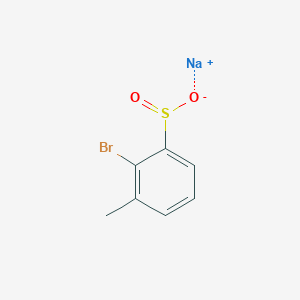 molecular formula C7H6BrNaO2S B13189307 Sodium 2-bromo-3-methylbenzene-1-sulfinate 