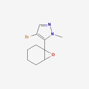 molecular formula C10H13BrN2O B13189329 4-Bromo-1-methyl-5-{7-oxabicyclo[4.1.0]heptan-1-yl}-1H-pyrazole 