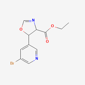 molecular formula C11H11BrN2O3 B13189346 Ethyl 5-(5-bromopyridin-3-YL)-4,5-dihydro-1,3-oxazole-4-carboxylate 