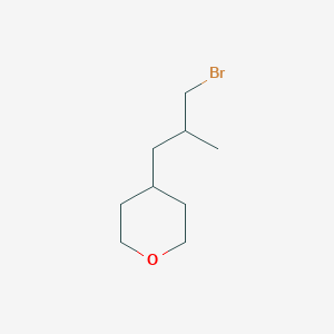 molecular formula C9H17BrO B13189363 4-(3-Bromo-2-methylpropyl)oxane 