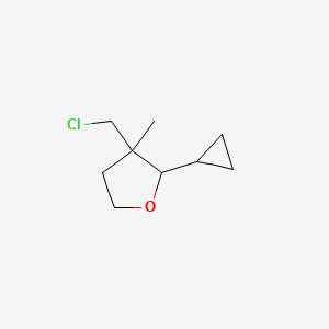 molecular formula C9H15ClO B13189364 3-(Chloromethyl)-2-cyclopropyl-3-methyloxolane 