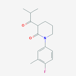 1-(4-Fluoro-3-methylphenyl)-3-(2-methylpropanoyl)piperidin-2-one