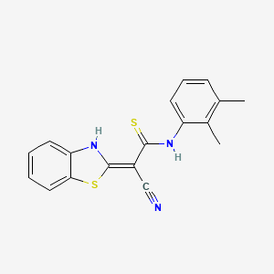 molecular formula C18H15N3S2 B13189405 2-(1,3-Benzothiazol-2-yl)-3-[(2,3-dimethylphenyl)amino]-3-sulfanylprop-2-enenitrile 