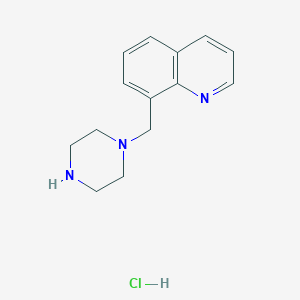 molecular formula C14H18ClN3 B13189415 8-(Piperazin-1-ylmethyl)quinoline hydrochloride 