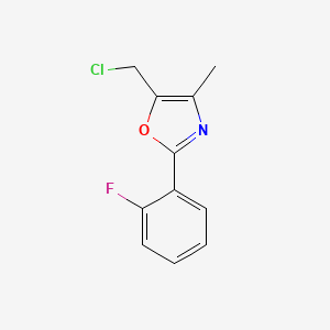 molecular formula C11H9ClFNO B13189442 5-(Chloromethyl)-2-(2-fluorophenyl)-4-methyl-1,3-oxazole 