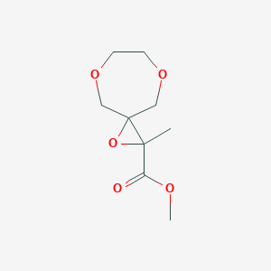 molecular formula C9H14O5 B13189544 Methyl 2-methyl-1,5,8-trioxaspiro[2.6]nonane-2-carboxylate 