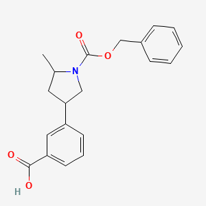 molecular formula C20H21NO4 B13189545 3-{1-[(Benzyloxy)carbonyl]-5-methylpyrrolidin-3-yl}benzoic acid 