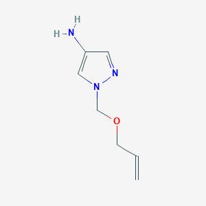 molecular formula C7H11N3O B13189561 1-Allyloxymethyl-1H-pyrazol-4-ylamine 