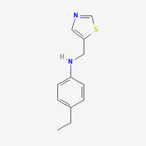 molecular formula C12H14N2S B13189570 4-Ethyl-N-(thiazol-5-ylmethyl)aniline 