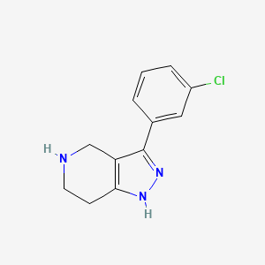 molecular formula C12H12ClN3 B13189677 3-(3-Chlorophenyl)-4,5,6,7-tetrahydro-1H-pyrazolo[4,3-c]pyridine CAS No. 87628-44-2