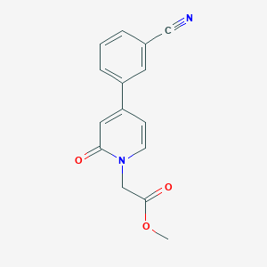 molecular formula C15H12N2O3 B13189686 Methyl 2-[4-(3-cyanophenyl)-2-oxo-1,2-dihydropyridin-1-yl]acetate 