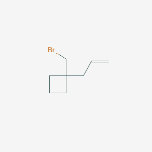 molecular formula C8H13Br B13189695 1-(Bromomethyl)-1-(prop-2-en-1-yl)cyclobutane 