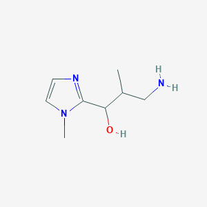 molecular formula C8H15N3O B13189696 3-Amino-2-methyl-1-(1-methyl-1H-imidazol-2-yl)propan-1-ol 