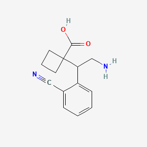 molecular formula C14H16N2O2 B13189697 1-[2-Amino-1-(2-cyanophenyl)ethyl]cyclobutane-1-carboxylic acid 