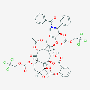molecular formula C53H53Cl6NO18 B131897 [(1S,2S,3R,4S,7R,9S,10S,12R,15S)-4,12-Diacetyloxy-15-[(2R,3S)-3-benzamido-3-phenyl-2-(2,2,2-trichloroethoxycarbonyloxy)propanoyl]oxy-1-hydroxy-10,14,17,17-tetramethyl-11-oxo-9-(2,2,2-trichloroethoxycarbonyloxy)-6-oxatetracyclo[11.3.1.03,10.04,7]heptadec-13-en-2-yl] benzoate CAS No. 100449-86-3