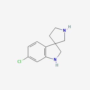 molecular formula C11H13ClN2 B13189708 6-Chloro-1,2-dihydrospiro[indole-3,3'-pyrrolidine] 