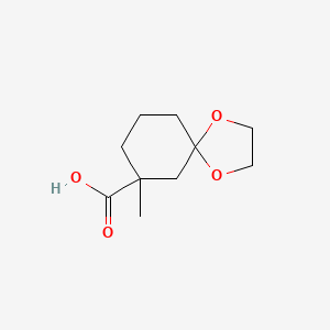 molecular formula C10H16O4 B13189716 7-Methyl-1,4-dioxaspiro[4.5]decane-7-carboxylic acid 