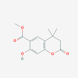 molecular formula C13H14O5 B13189764 Methyl 7-hydroxy-4,4-dimethyl-2-oxo-3,4-dihydro-2H-1-benzopyran-6-carboxylate 